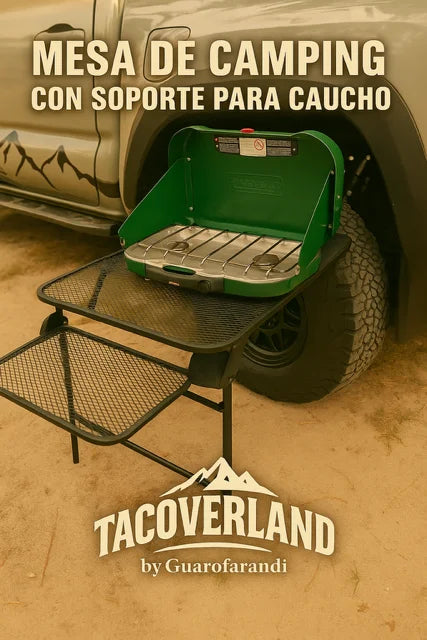 Camping Table with Tire Mount – Adjustable Height & Quick-Fold Design