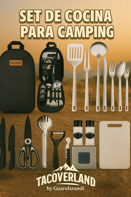 18-in-1 Camping Cooking Set – Complete Utensil Kit with Waterproof Case